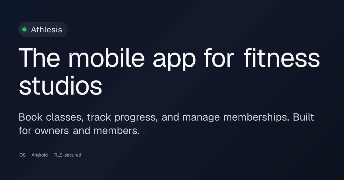 Athlesis - The Mobile App for Fitness Studios